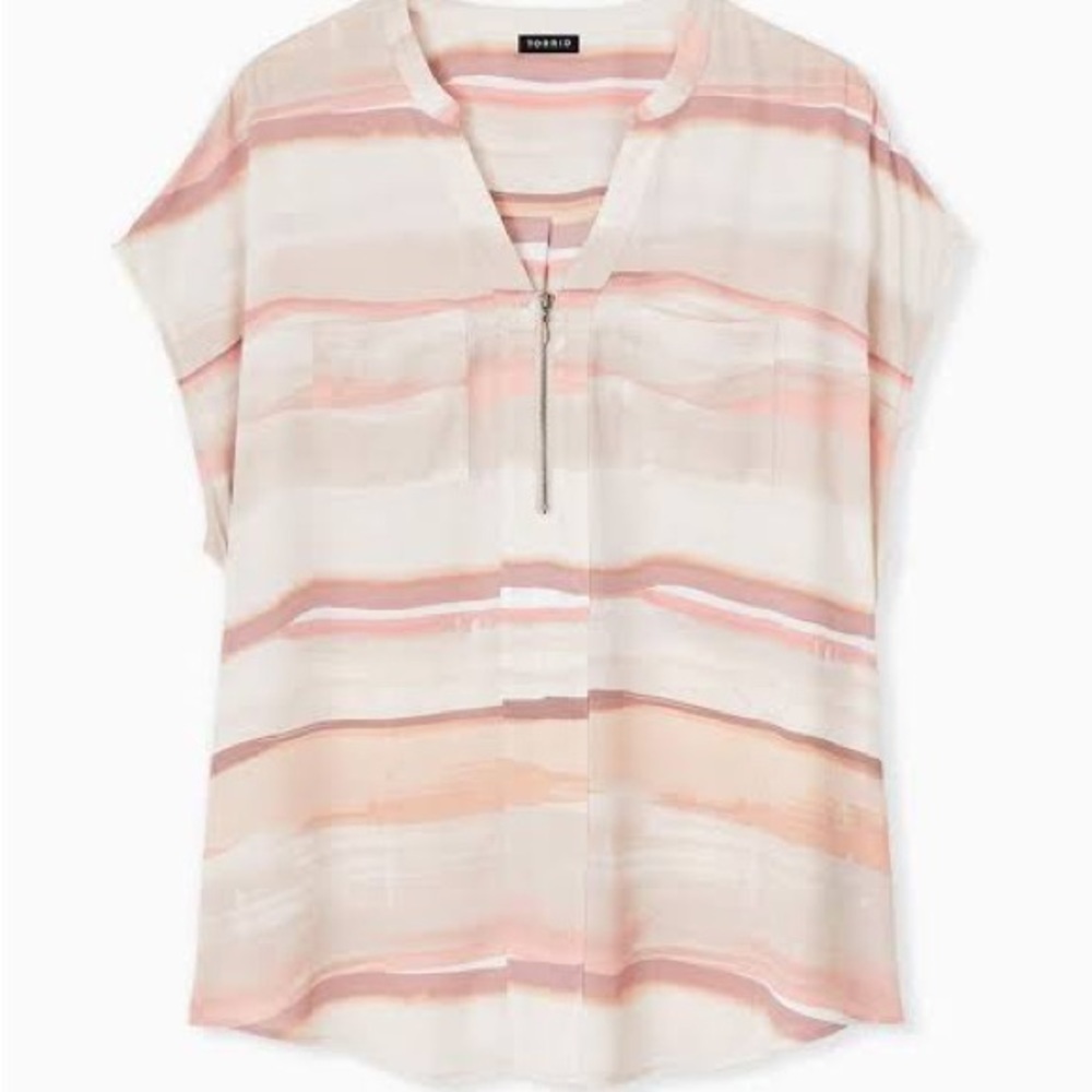 Torrid 4X Georgette Zip-Front Dolman Top